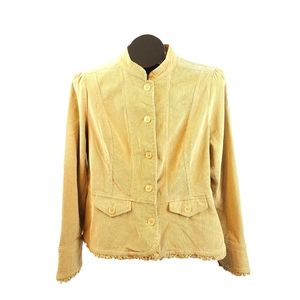 St.Johns Bay Corduroy Button up Ruffle Trim Jacket